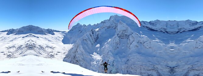 Trip Health - Paragleiten im Winter die Freizeit spüren und schwerelos über die Tiroler Bergwelt fliegen. Auch für Anfänger werden Flüge, Tandemflüge angeboten.