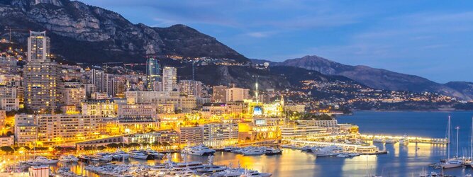 Trip Health Reiseland Monaco - Genießen Sie die Fahrt Ihres Lebens am Steuer eines feurigen Lamborghini oder rassigen Ferrari. Starten Sie Ihre Spritztour in Monaco und lassen Sie das Fürstentum unter den vielen bewundernden Blicken der Passanten hinter sich. Cruisen Sie auf den wunderschönen Küstenstraßen der Côte d’Azur und den herrlichen Panoramastraßen über und um Monaco. Erleben Sie die unbeschreibliche Erotik dieses berauschenden Fahrgefühls, spüren Sie die Power & Kraft und das satte Brummen & Vibrieren der Motoren. Erkunden Sie als Pilot oder Co-Pilot in einem dieser legendären Supersportwagen einen Abschnitt der weltberühmten Formel-1-Rennstrecke in Monaco. Nehmen Sie als Erinnerung an diese Challenge ein persönliches Video oder Zertifikat mit nach Hause. Die beliebtesten Orte für Ferien in Monaco, locken mit besten Angebote für Hotels und Ferienunterkünfte mit Werbeaktionen, Rabatten, Sonderangebote für Monaco Urlaub buchen.